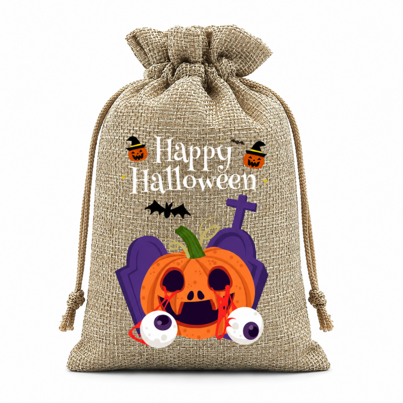 5 Khaki Series Halloween Candy Gift Packaging Drawstring Bags