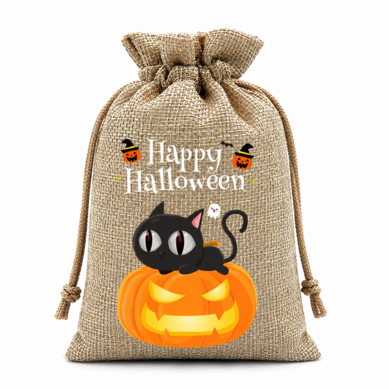 5 Khaki Series Halloween Candy Gift Packaging Drawstring Bags