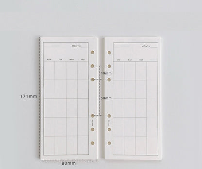 A6 Planner Binder Refill Paper