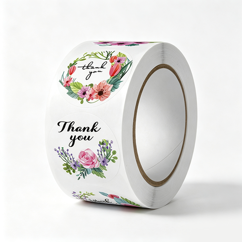 Positive Floral Seal Sticker Roll