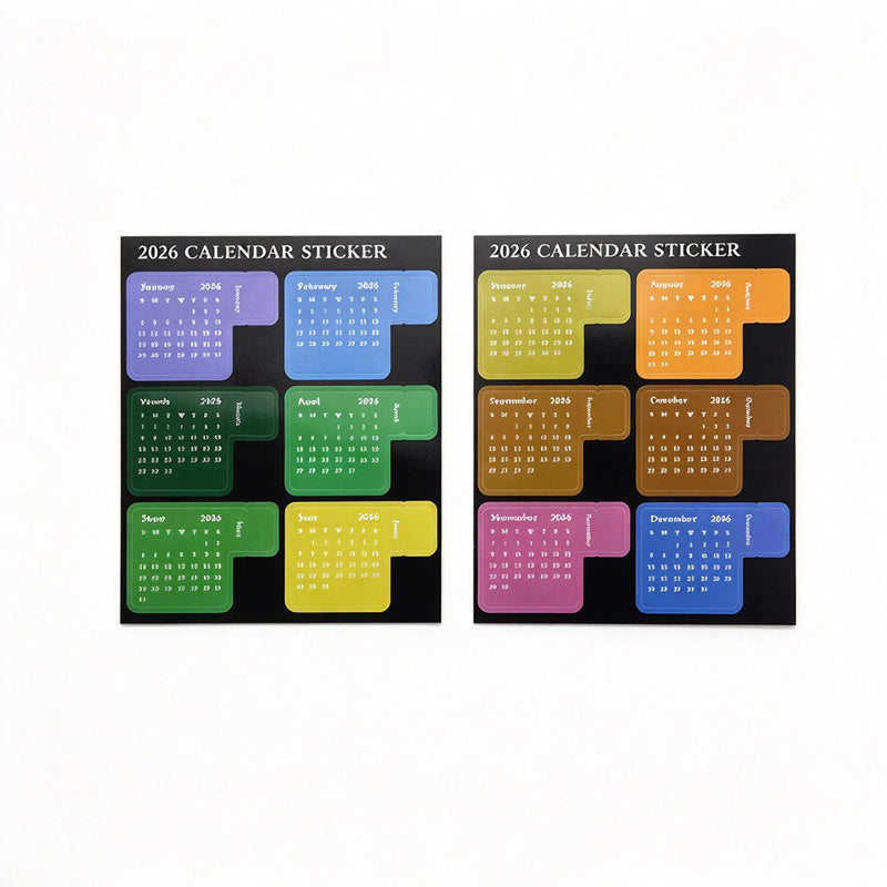 2027 Color-Coded Calendar Index Tab Stickers