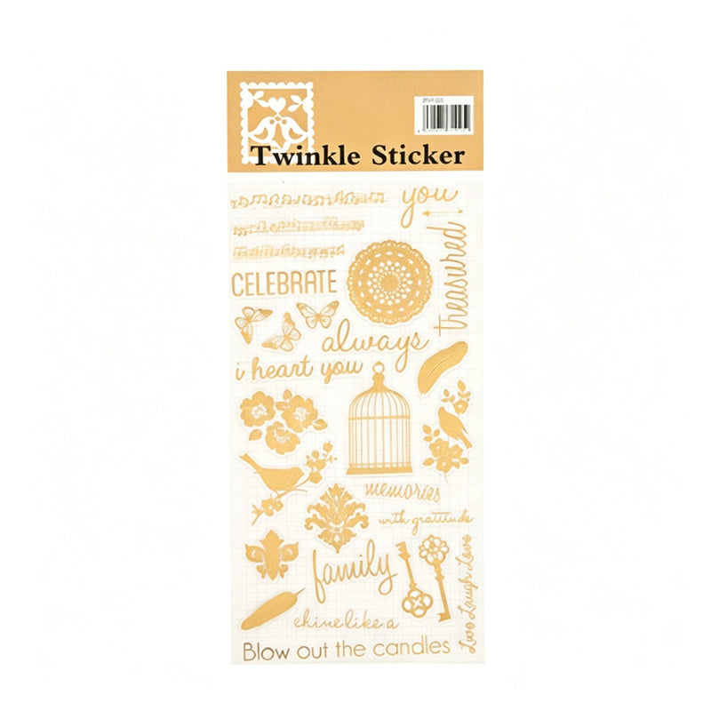 Vintage Gold Foil Sticker Sticker Sheet