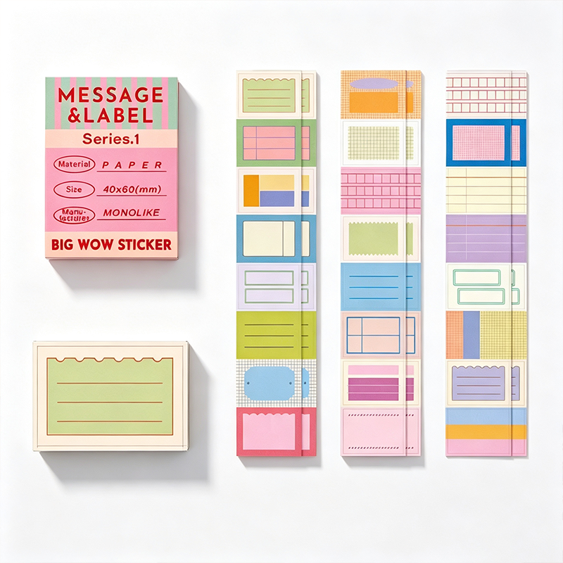Big Wow Pastel Message & Label Set Sticker Sheet