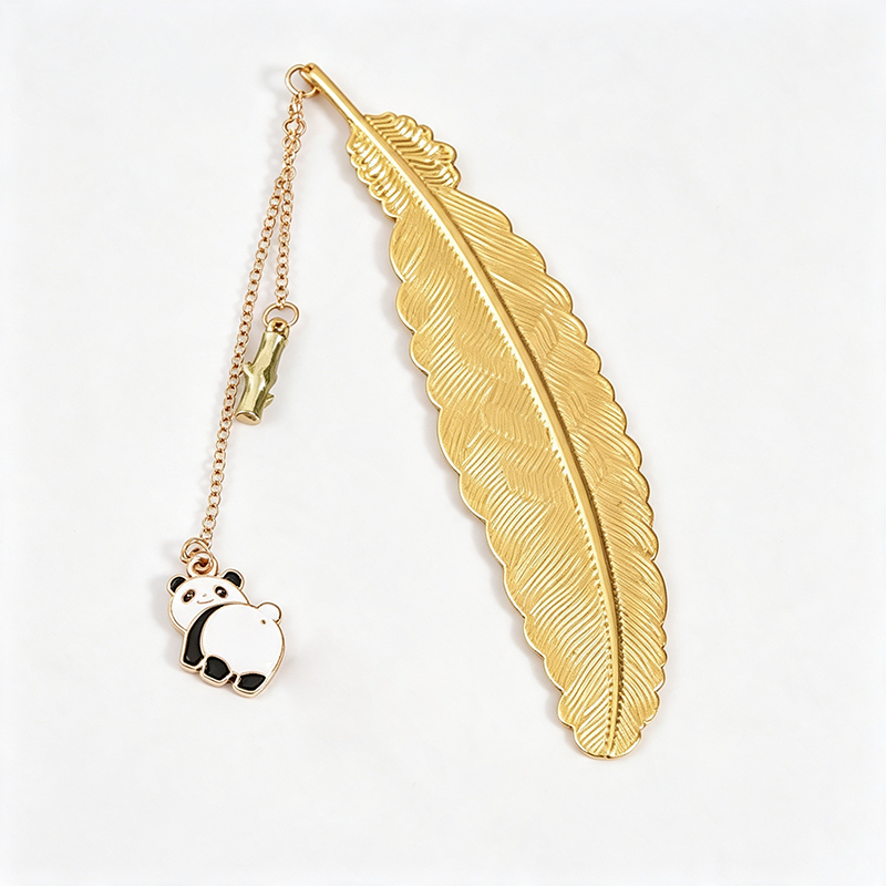 Feather Panda Pendant Bookmark
