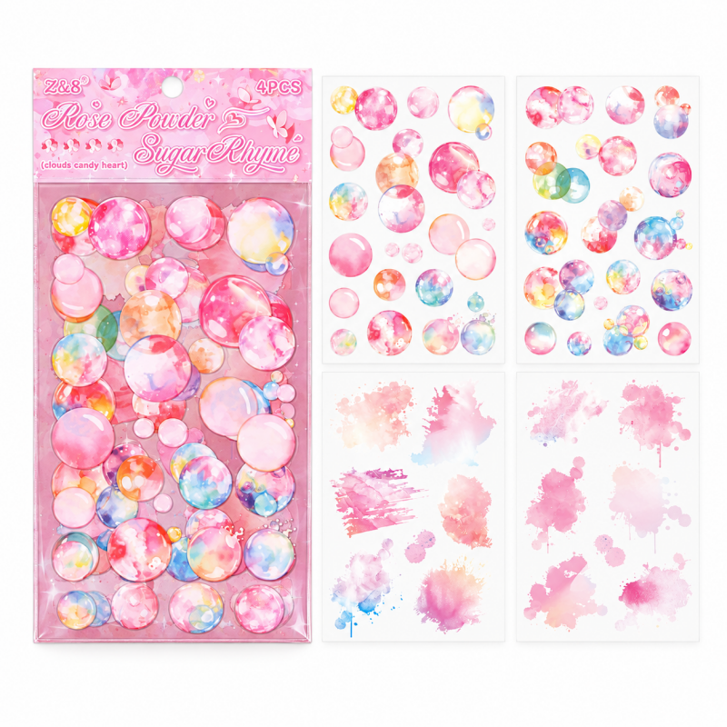 Colorful Watercolor Bubble Stickers