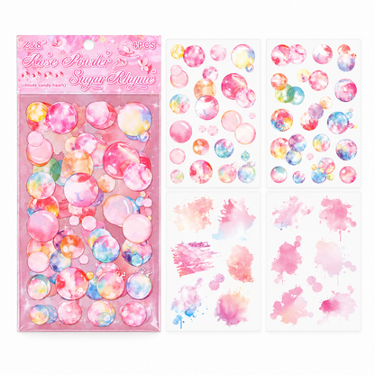 Colorful Watercolor Bubble Stickers