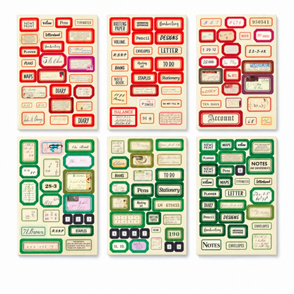 Matte Vintage Label Washi Stickers