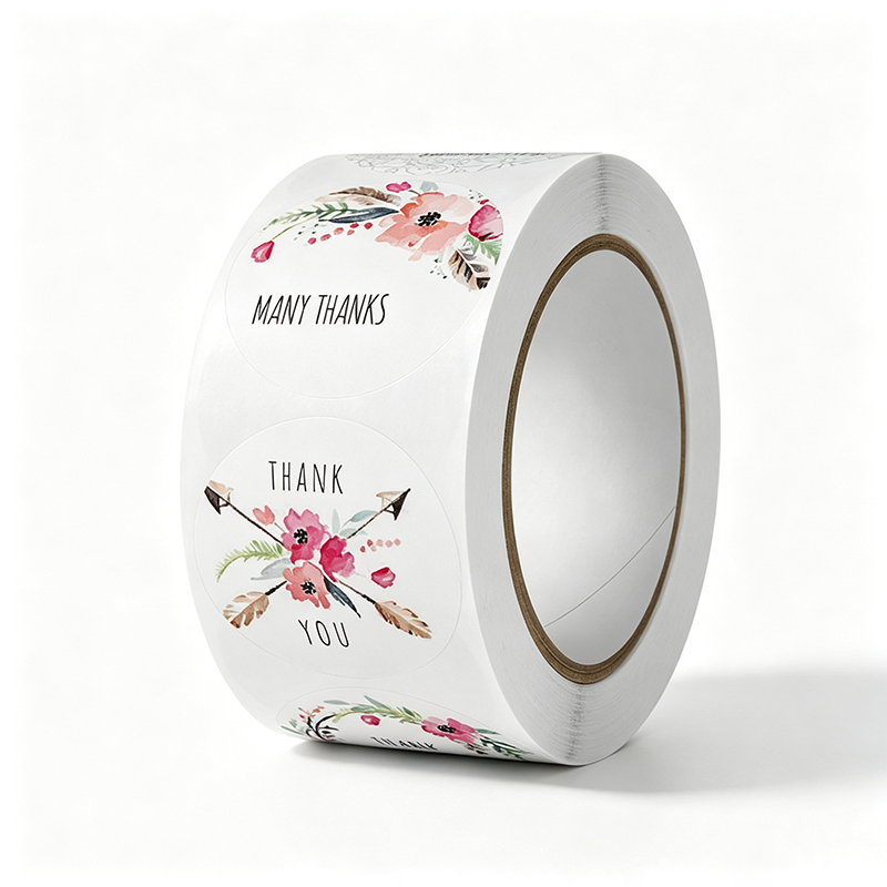 Positive Floral Seal Sticker Roll