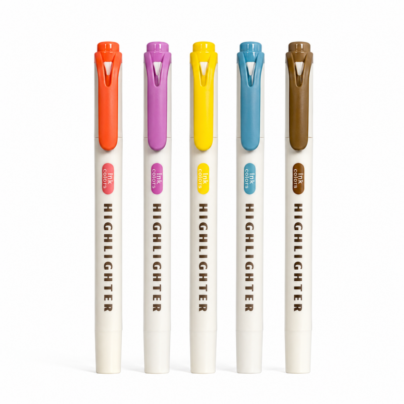 Multicolor Chisel Tip Highlighter Set