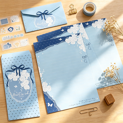 Blue Rose Island Letter & Envelope Set