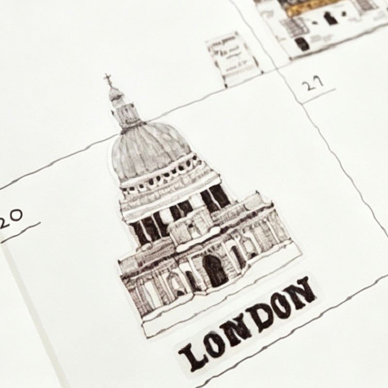 Suatelier Days in London Waterproof PVC Sticker Sheets – Pack of 10