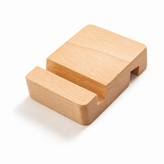 Minimal Grooved Wooden Phone Stand