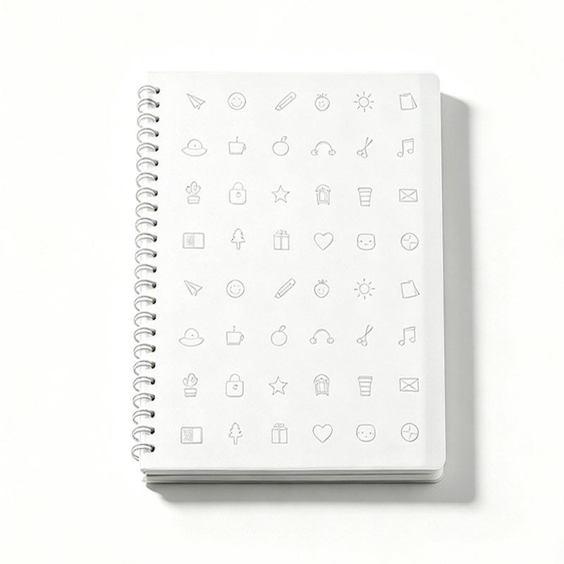 Minimal Monochrome Square Spiral Notebook