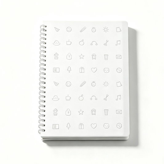 Minimal Monochrome Square Spiral Notebook