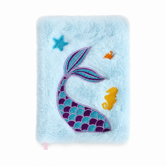 Swan Sequin Plush Journal Notebook