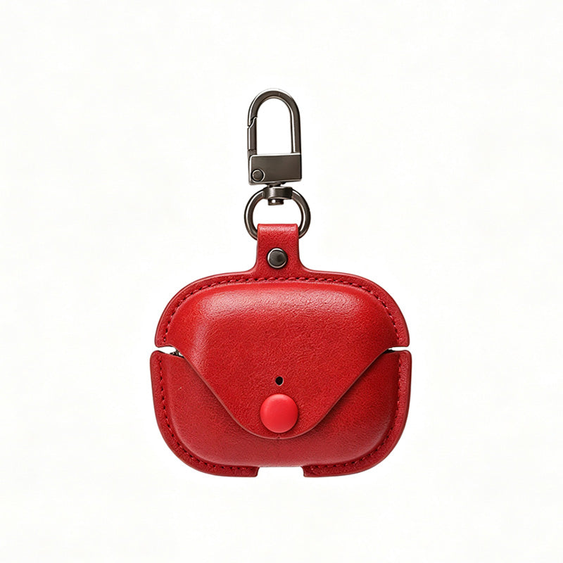 Leather Earbud Case With Carabiner