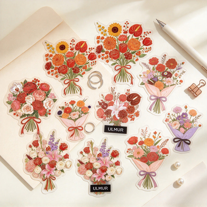 Gold Foil Bouquet PET Stickers