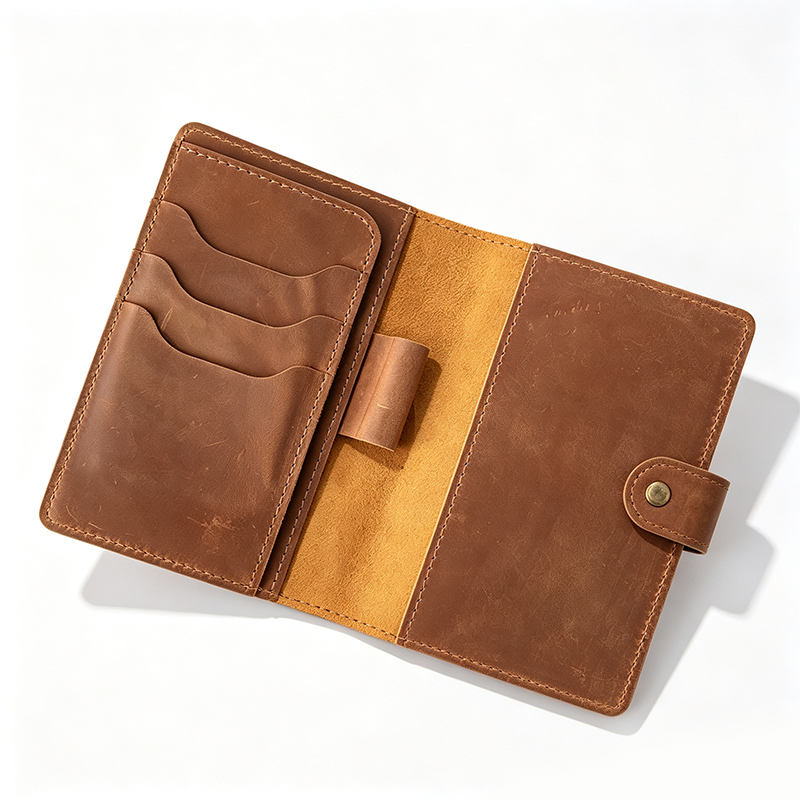 Top-Grain Cowhide Leather Travel Journal Notebook
