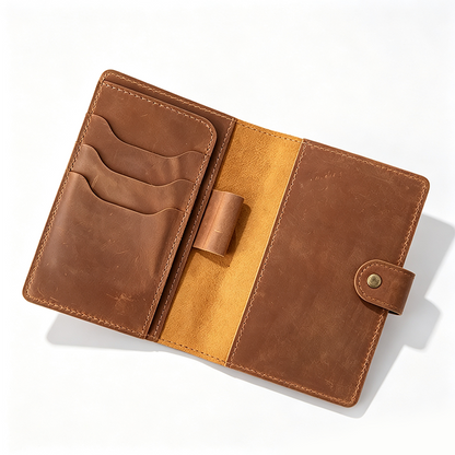 Top-Grain Cowhide Leather Travel Journal Notebook