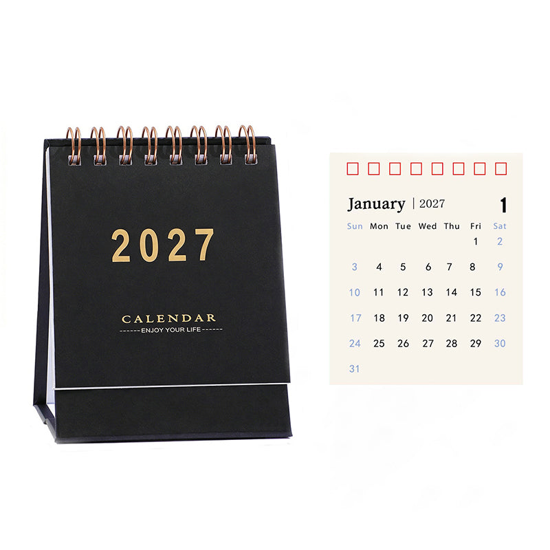 2027 Gold-Foil Mini Desk Calendar