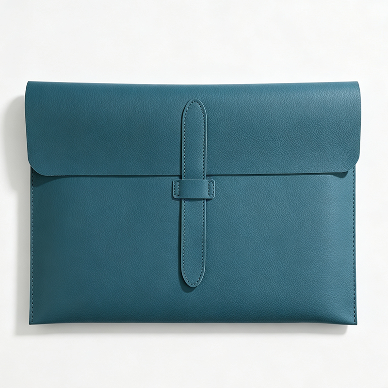 Horizontal PU Leather Latch Flap Document Pouch