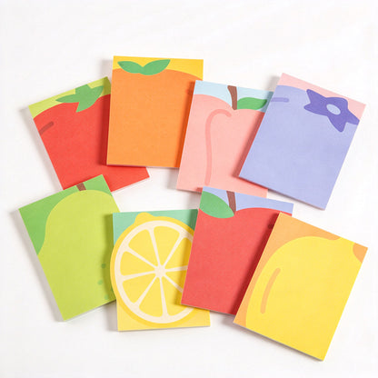 Bold Fruit Memo Pad Set with Full-Bleed Fruit Artwork – 8-Piece Assorted Set