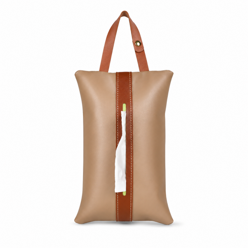Car Hanging Leather Tissue Holder