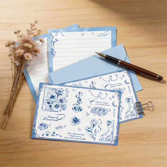 Blue Floral Letter Writing Set