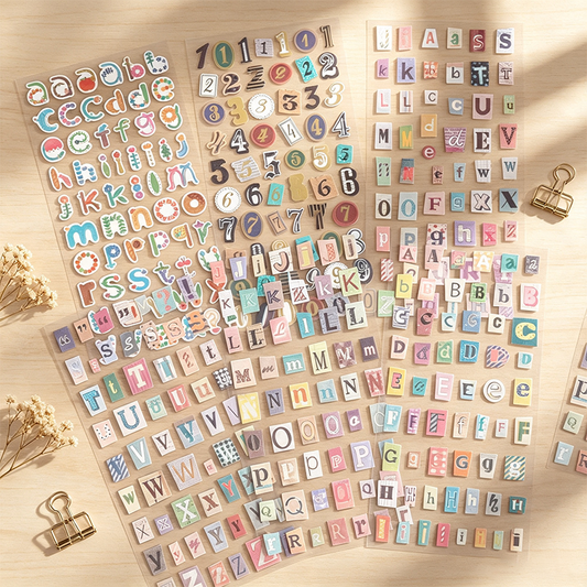 Letter Number Character Stickers