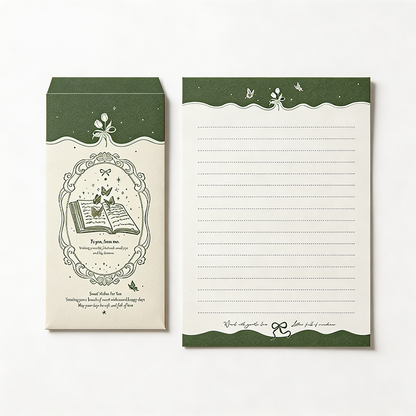 Green Butterfly Letter & Envelope Set