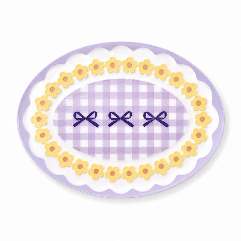 Pastel Lace Print Round Coaster
