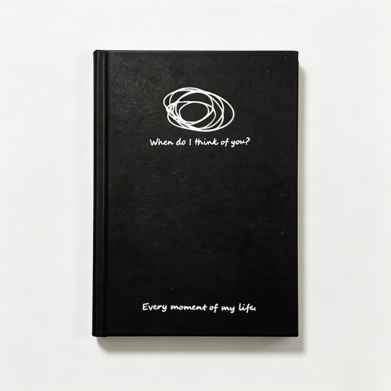 Minimal Black Cream Lined Notebook