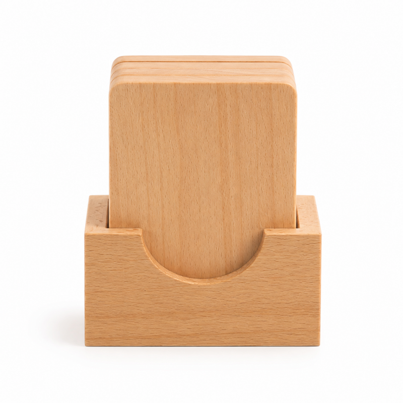 Stackable Wooden Tea Coaster Set