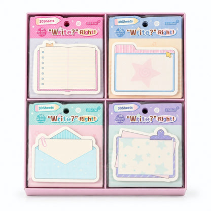 Cute Aesthetic Pastel Sticky Memo Pads – Assorted Set of 48