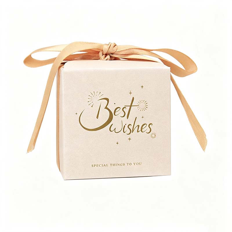 Best Wishes Sage Ribbon Handle Favor Box - Pack of 50