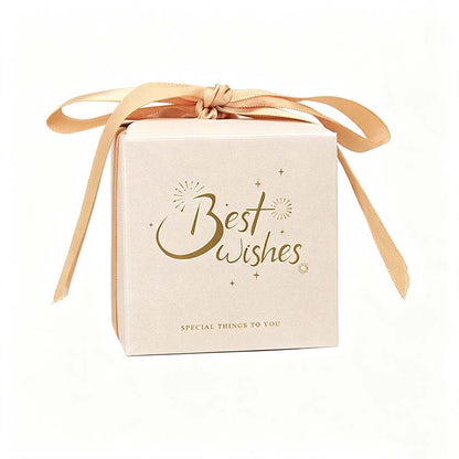 Best Wishes Sage Ribbon Handle Favor Box - Pack of 50