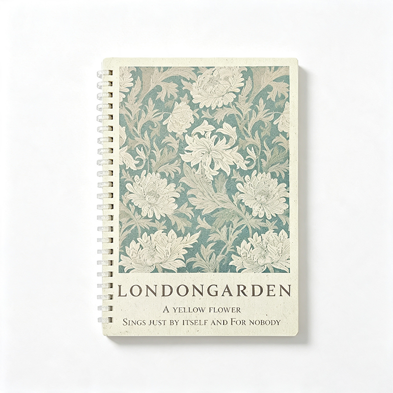 London Garden Floral Spiral Notebook
