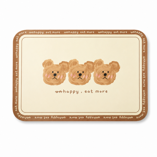 Bear Print Oval Table Mat