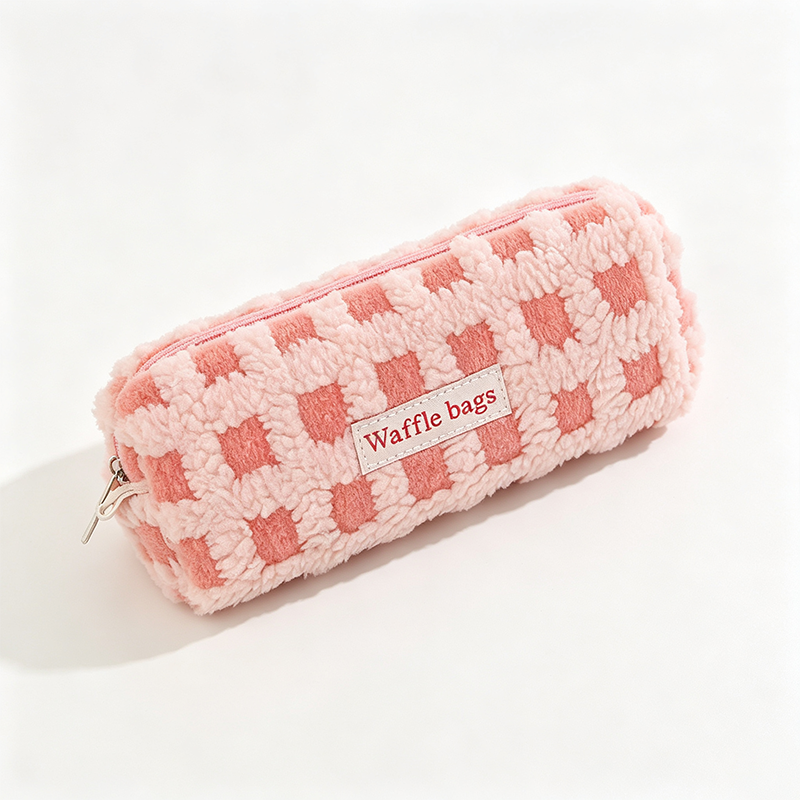 Woven Grid Roll Up Pencil Case