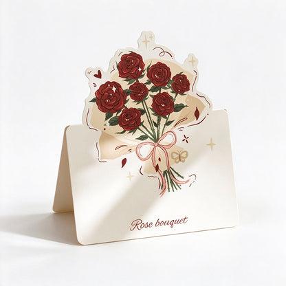 Die-Cut Rose Mini Greeting Cards - Pack of 10