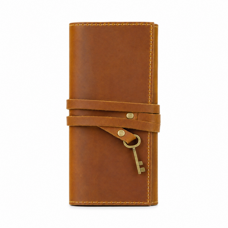 Roll Up Leather Artist Pencil Case