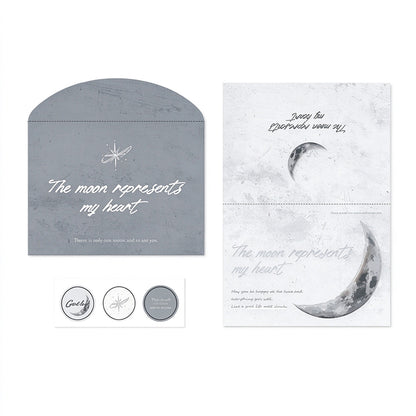 Letterpress Foil-Stamped Greeting Card Set – Envelope & Seal Stickers