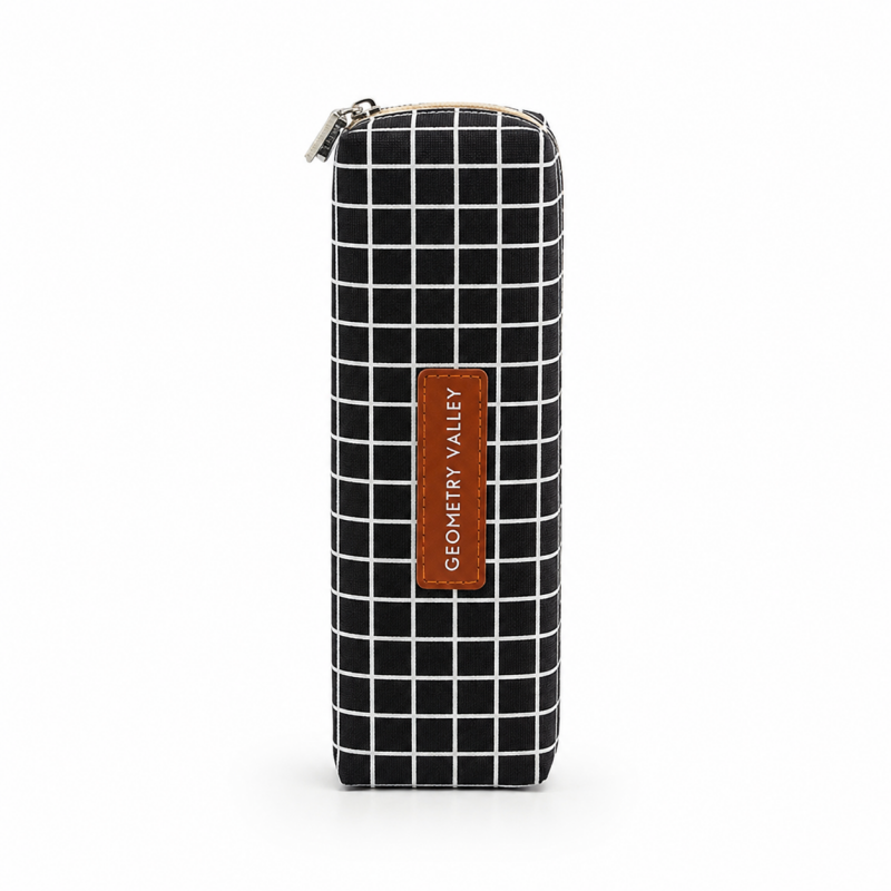 Dot Grid Fabric Pencil Case
