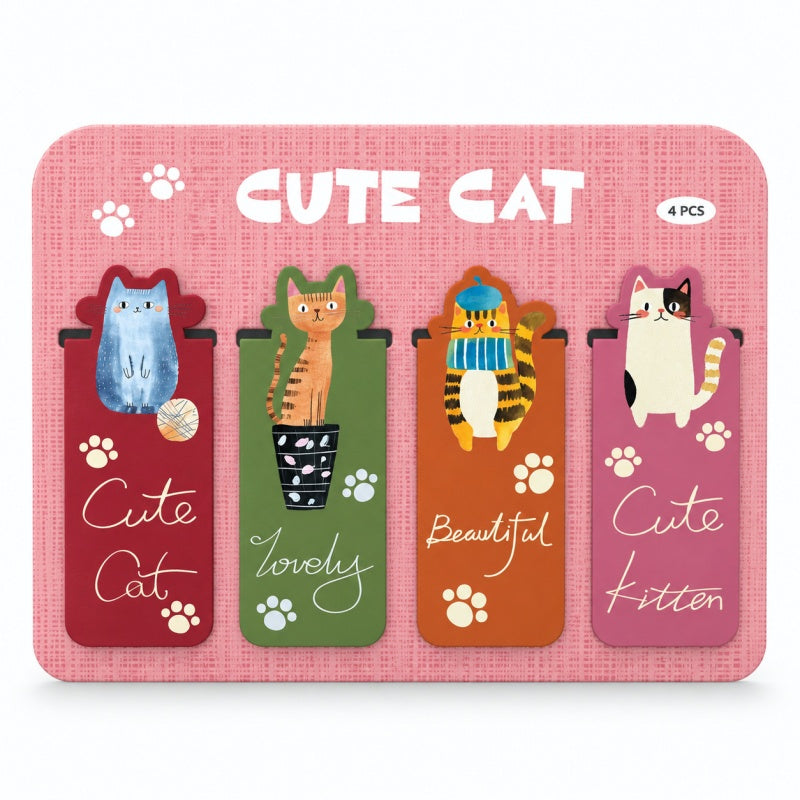 Cute Cat Die-Cut Magnetic Bookmarks