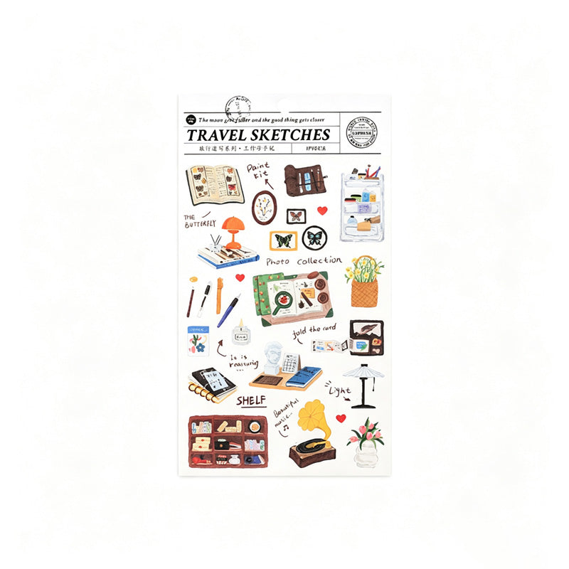 Travel Sketches Decorative Sticker Set