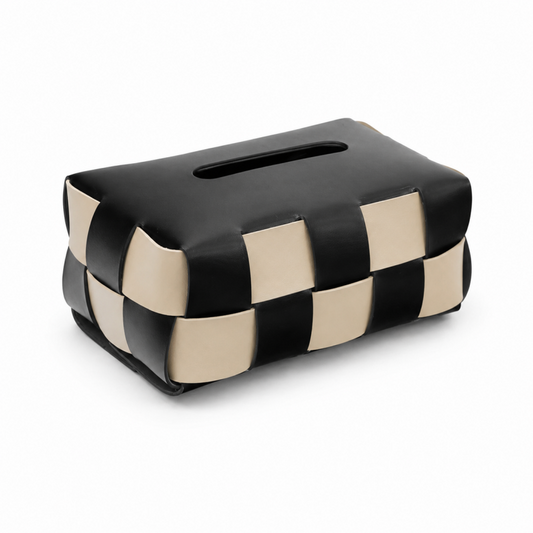 Woven Leather Tissue Holder