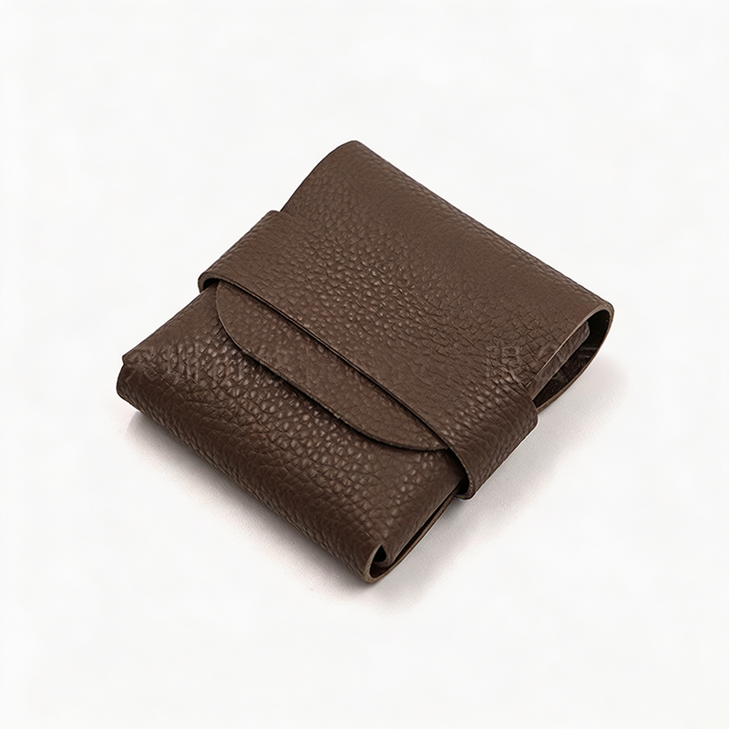 Mini Fold-Over Leather Storage Pouch