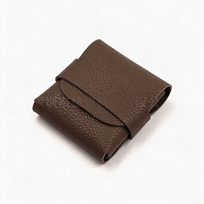 Mini Fold-Over Leather Storage Pouch