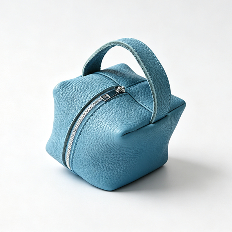 Mini Cube PU Leather Cosmetic Pouch