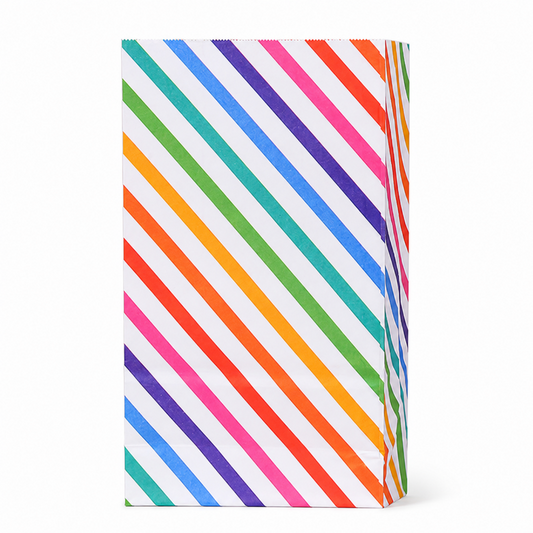 Rainbow Dot & Stripe Kraft Paper Gift Bag